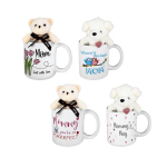 Mothers Day Mug with Plush Teddy, Assorted